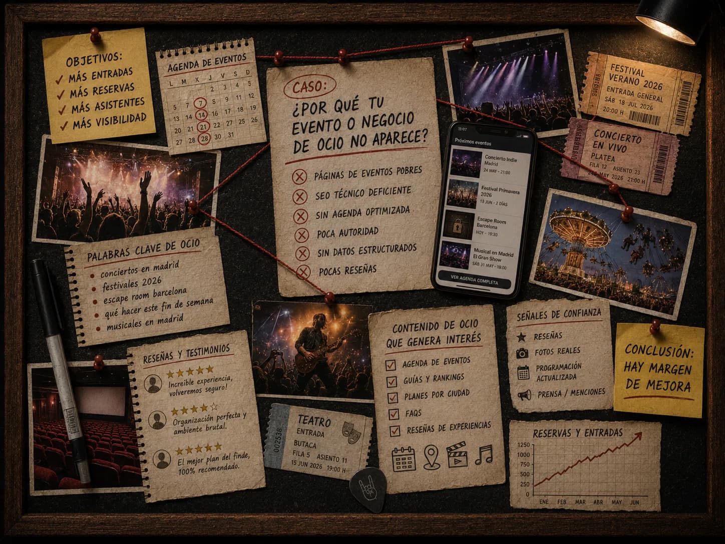 SEO para eventos y entretenimiento con contenidos, tendencias y entidades culturales